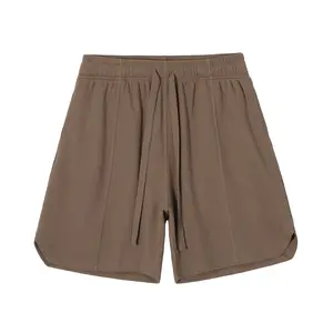Novo terno waffle split com logotipo personalizado, shorts ajustáveis para homens, moda moda 260 GSM 100% algodão elástico