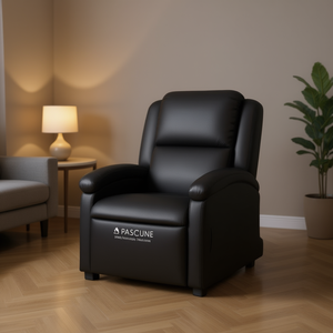 Poltrona Massaggiante Reclinabile Pascune in Pelle PU Nera, Design Contemporaneo per Arredamento Soggiorno - Product Image 2