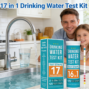 Tiras Reactivas <span class=keywords><strong>para</strong></span> Análisis de Agua Potable 17 en 1, Kit de Prueba de Calidad del Agua Preciso y Rápido <span class=keywords><strong>para</strong></span> Agua del Grifo, Agua de Pozo, <span class=keywords><strong>Piscina</strong></span>, Acuario - Product Image 1