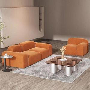 Ensembles de canapés en tissu <span class=keywords><strong>chocolat</strong></span> Moontree avec pouf réglable <span class=keywords><strong>Canapé</strong></span> de salon modulaire 4 places - Product Image 5