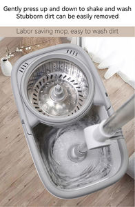 Serpillière avec seau en métal Microfibre Rotatif Easy Wring Clean Turbo pour le <span class=keywords><strong>nettoyage</strong></span> et la désinfection des sols durs - Product Image 3