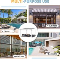 PIOEN 12 'x 12' Hard Top Lean to 12x12 Gazebo Dégagement avec Patio Toit Grands Auvents Muraux Robustes, Blanc