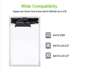 Bộ Chuyển Đổi Ổ Đĩa Cứng Tốc Độ Cao Hộp HDD 2.5Inch Hộp Đựng Ổ HDD Trong Suốt Bằng Nhựa USB3.0 - Product Image 6