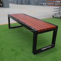 American Outdoor Vintage Rustic Street Garden Bench Park 3 places Chaise de loisirs Banc en bois avec pieds en fonte d'aluminium