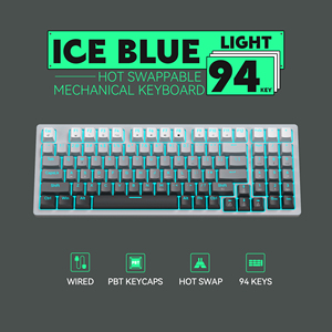 Clavier mécanique 90% avec switches Outemu bleus et rouges, rétroéclairage RGB froid, 94 touches, échangeables à chaud, pour Pro 11, clavier sans fil rose mignon 90% - Product Image 3
