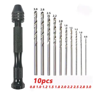 ミニマイクロハンドツイストドリルビットRCモデルジュエリーウォッチホビーハンドツール用手動ドリルセット - Product Image 3