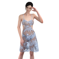 Robe de nuit transparente sexy en dentelle respirante pour femme, séchage rapide, lingerie pour l'été et le printemps, longueur genou, tenue de nuit quotidienne