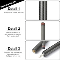 Queue de billard professionnelle en fibre de carbone Uni-Lock de 58 pouces, 21 oz, pointe de 13 mm, faible déviation, pour tournoi de club de billard