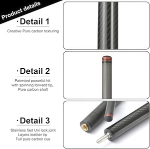 Stecca da Biliardo Professionale in Fibra di Carbonio 58" 21oz con Punta da 13mm Uni-Lock e Asta a Bassa Deflessione per Tornei e Club - Product Image 2