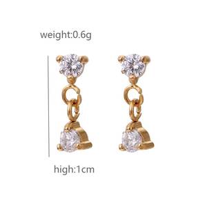 Pendientes de aro chapados en oro de acero inoxidable para mujer de alta calidad, conjunto de joyería, regalo impermeable - Product Image 5