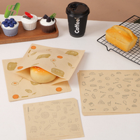 Sac à sandwich triangulaire imprimé résistant à la graisse pour café, charcuterie, boulangerie, emballage alimentaire et utilisation à emporter