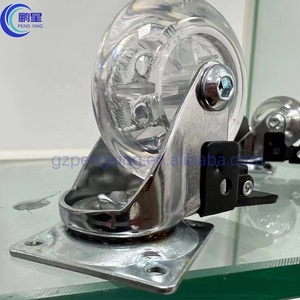 Pengxing Gros Meubles Ricin pivotant Poids Léger Transparent Pu 2 Pouces <span class=keywords><strong>bureau</strong></span> chaise <span class=keywords><strong>sol</strong></span> <span class=keywords><strong>dur</strong></span> roulettes cristal roulettes - Product Image 3