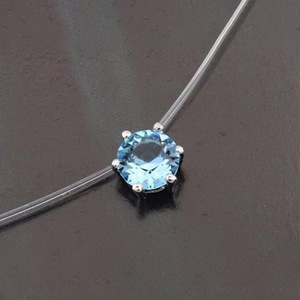 Collar de Hilo de Pesca con Cristales Rosados y Engaste de Garra Redonda, Cadena de Clavícula para Uso Diario para Mujer - Product Image 4