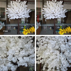 Grand arbre fleuri artificiel hautement réaliste pour décoration intérieure, en promotion usine, cerisier blanc en fleurs - Product Image 3