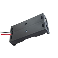 Support de piles AA 2 cellules 3V en plastique, boîte à piles AA à 2 emplacements avec câble de 150 cm rouge et noir pour projets électroniques DIY