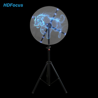 Ventilateur 3D multi-langues avec support triangulaire Couverture transparente pour les salons professionnels internationaux