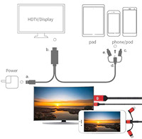 Câble adaptateur micro USB C 3 en 1 HD 1080P compatible avec les téléphones, les téléviseurs/projecteurs/moniteurs, les applications de microphone