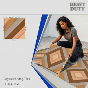 Non-Slip Porcelain Outdoor Parking Tiles 400x400mm Firebrick Mall Use Premium Grade Waterproof Wear Resistant Indian - Product Image 1