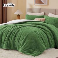 Hoomly Penjualan Terlaris 100% Poliester Lembut Jacquard Sherpa Fleece Quilted Tekstil Rumah untuk Musim Dingin Penggunaan Rumah yang Nyaman