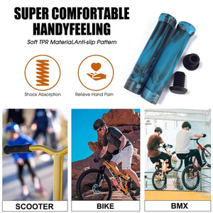 Huoli dernières poignées de guidon de conception bleu noir 160mm poignées de vélo <span class=keywords><strong>Bmx</strong></span> en caoutchouc souple 22.2mm poignée de Scooter cascadeur <span class=keywords><strong>Odi</strong></span> pour vélo - Product Image 2