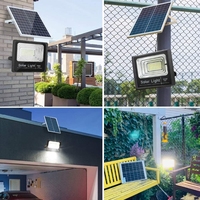 Projecteur solaire extérieur Melinz Factory avec télécommande, 100/200/300 Watts, indice de protection IP66, avec projecteurs LED 100W/200W/300W
