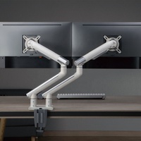 LDT49-C024 17 "-32" 9kg Elegance Slim aluminium double moniteur bras support à ressort Premium écran d'ordinateur bureau montage Riser