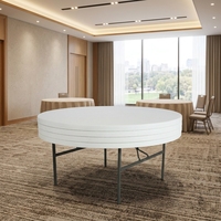 Table de réception pliable en plastique PE, ronde ou rectangulaire, pour événements et réunions, 1,2 m, 1,5 m, 1,8 m, pour hôtel, mariage, bureau, location hôtelière