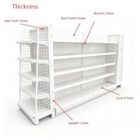 Étagères blanches de haute qualité, réglables et faciles à installer, double face, pour supermarchés, magasins de proximité, papeteries