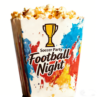 Boîtes à popcorn jetables en papier grande capacité sur le thème du football pour soirées cinéma, jours de match et collations de carnaval