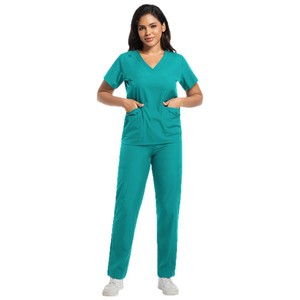Unisex <b>Scrub</b> Set Moisture Wicking Knitted Split Uniform Hospital Work Clothes S XXL - Product Image 5