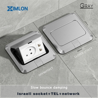 Prise de sol escamotable XIMLON en acier inoxydable 125V 10A étanche 120mm, design dissimulé pour salle de jeux électroniques, bureau à domicile