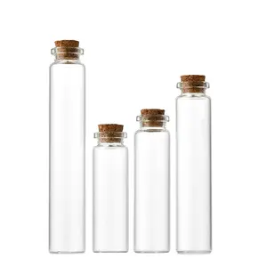 新款批发空玻璃包装管小瓶5毫升10毫升15毫升20毫升25毫升透明琥珀色迷你玻璃瓶，带铝螺帽