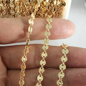 14K सोने भरा गहने श्रृंखला थोक रोल थोक स्थायी गहने गहने बनाने के लिए अंकित चेन हार कंगन पायल - Product Image 1