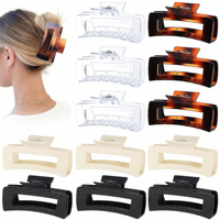 BELLE WORLD Pinces à Cheveux Carrées Géantes Personnalisées de 4,1 Pouces, Grandes Pinces à Cheveux à Forte Tenue, Accessoires Capillaires en Gros pour Femmes aux Cheveux Épais