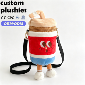 Sac bandoulière en peluche personnalisé en forme de tasse de boisson de dessin animé, adorable sac à bandoulière en forme de tasse de thé au <span class=keywords><strong>lait</strong></span> pour cadeau - Product Image 2