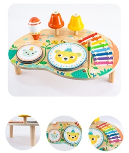 Wholesale Children's Montessori Orff Wooden <b>Musical</b> <b>Instrument</b> Set Wooden Toys With Xylophone Drum Maraca - Product Image 4