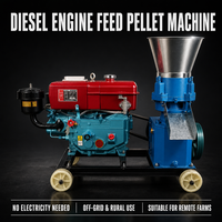 Machine à granulés d'aliments pour animaux multifonctionnelle au diesel, pour le traitement du maïs, du blé et de la paille, destinée à la production de granulés d'aliments pour bovins, ovins et volailles