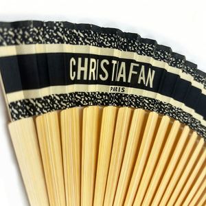 Éventail Pliant de Luxe Personnalisé avec Logo de Marque, Style Vintage, en Soie Blanche et Bambou, Idéal pour Décoration de Fête et Cadeaux - Product Image 6