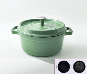 Panela de Ferro Fundido Esmaltado Multiuso para Ensopados e Sopas, Compatível com Fogão a Gás e Indução, com Tampa, Design Moderno, Presente de Inauguração de Casa - Product Image 6