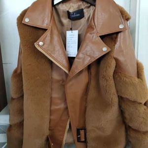 Manteau Motard en Fausse Fourrure de <span class=keywords><strong>Renard</strong></span> Immitation Femme, Collection Jeune Automne-Hiver 2023, Vente en Gros - Product Image 5