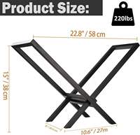 Support à bûches robuste CTSC de 22 pouces pour intérieur/extérieur, support de rangement pour bûches de sécurité pour cheminées