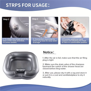 <span class=keywords><strong>Bac</strong></span> à <span class=keywords><strong>shampoing</strong></span> portable, plateau <span class=keywords><strong>gonflable</strong></span> pour le lavage des cheveux en position assise ou allongée au lit - Product Image 5
