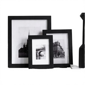 Minimalist Wooden Photo <b>Frame</b> Rectangle <b>Black</b> Vertical Tabletop Display Durable Home Decor 5x7 8x10 Inches - Product Image 3