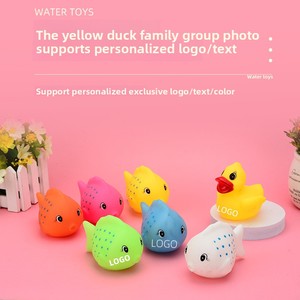 Dễ thương chút màu vàng Vịt Tắm đồ chơi với Pinch cuộc gọi âm thanh rộng miệng nhựa đốm cá cho nước chơi lấy cảm hứng từ đường phố gian hàng - Product Image 1