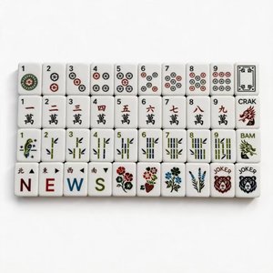 Juego de Mahjong Americano de Acrílico, Resistente al Agua, con Diseño de Oso y Joker, Ideal <span class=keywords><strong>para</strong></span> Piscina, Cabaña, Bosque, Recreación, con Fichas en Capas, Certificado CE - Product Image 4