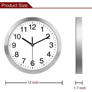 Modern 12 Inch Quartz Wall <strong>Clock</strong> Silent Hanging Decorative Home Bedroom Kitchen Office School Battery Operated Noiseless Ticking - Product Image 2