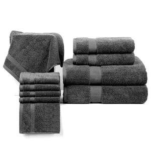 Fashion cheap low twist 100%cotton bath towel set with small towels wholesale