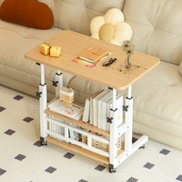 Table basse mobile moderne et réglable, en bois avec cadre en fer, pliable, pour utilisation en dortoir