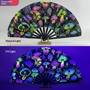 Ventilador Plegable Fluorescente UV Luminoso Personalizable para Fiestas, Discotecas y Bares, Ideal para Kung Fu - Product Image 2