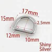 Sangle plate à bords arrondis de 12 mm, boucle en métal alliage sans couture avec anneau en D, boucle de sangle d'épaule pour accessoire de sac de transport pour animaux de compagnie